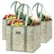 Wrapables 3Pk Reusable Grocery Bags, Heavy Duty Large Foldable Storage Shopping Totes with Reinforced Handles, Leaves